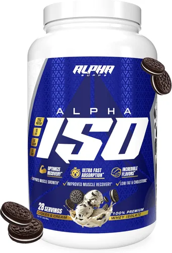 Miniatura 15 de Alpha Supps ISO - Polvo aislado de proteína de suero de leche 100% bajo en carbohidratos, 0.88 onzas por porción, ayuda a apoyar el crecimiento