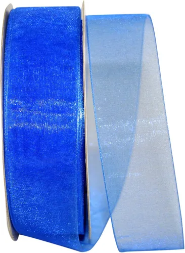Miniatura 136 de Reliant Ribbon 25621-053-09C Cinta transparente de gasa, 1-1/2 pulgadas x 100 yardas, azul