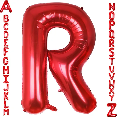 Miniatura 58 de AULE Globos de helio con letra roja S, de 40 pulgadas, grandes, gigantes, de lámina de mylar, rojos, para decoraciones de cumpleaños, aniversarios