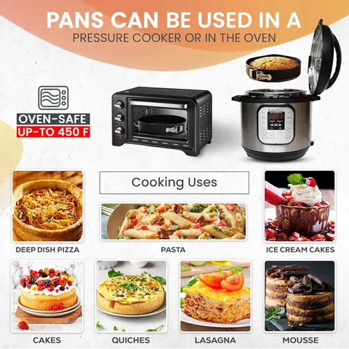 Miniatura 8 de RFAQK Molde Desmoldable Antiadherente de 9 Pulgadas – Molde Desmoldable para Tarta de Queso con Parte Inferior Extraíble, Espátula de Glaseado