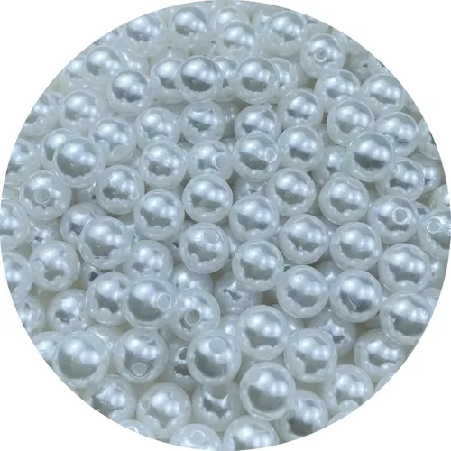 Miniatura 42 de Pinhoollgo 800pcs Pearl Beads 6mm Round Pearl Beads with Hole for DIY Bracelet Necklace Jewelry Making Supplies Handmade Craft(White)
