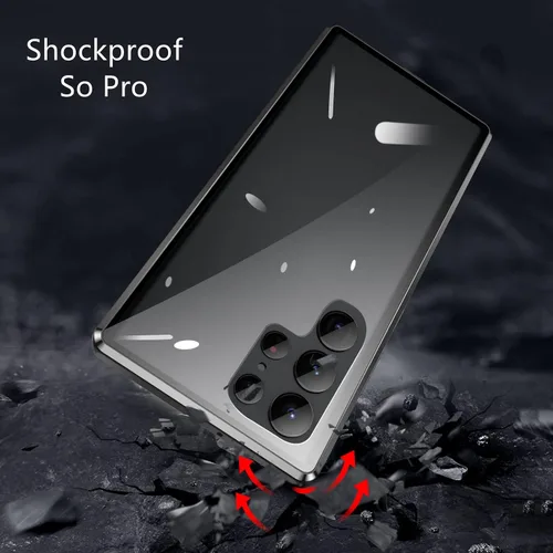 Miniatura 5 de Funda antiespía para Samsung Galaxy S22 Ultra, cubierta de vidrio templado de privacidad frontal y trasera de 360 grados, pantalla antiespía, Negro