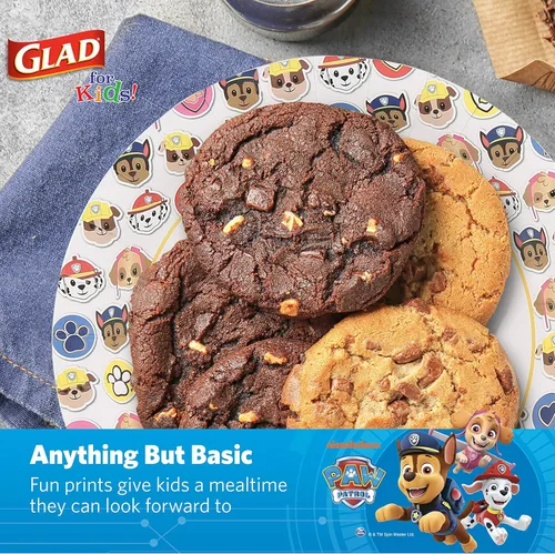 Miniatura 4 de Glad Platos de papel desechables para niños de Paw Patrol, platos infantiles a prueba de remojo y resistentes a cortes, aptos para microondas