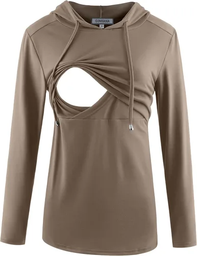 Miniatura 118 de GINKANA Sudadera con capucha para mujer, manga larga, lactancia materna, ropa casual