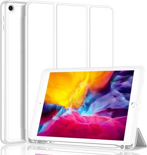 Miniatura 28 de iMieet Funda para iPad 9.7 (modelo 2018/2017, 6ª/5ª generación), funda inteligente con soporte para lápiz y parte trasera de silicona suave de piel