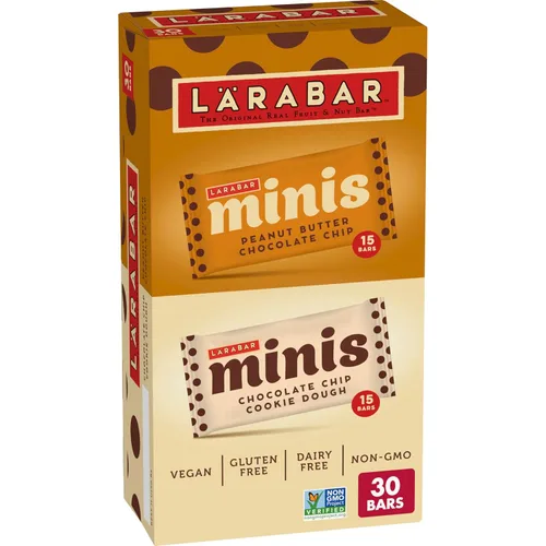 Miniatura 11 de Larabar - Mini barras de masa de galletas con chispas de chocolate, barra vegana de frutas y nueces sin gluten, barras de 0.78 onzas, 20