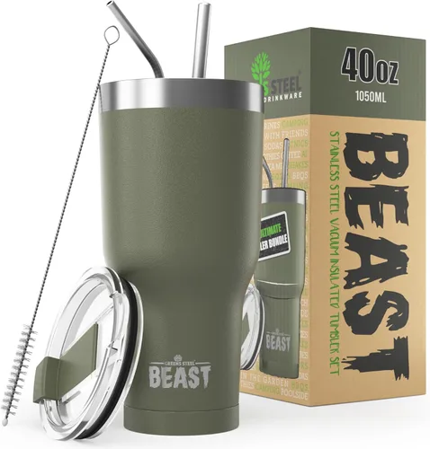 Miniatura 73 de Beast Vaso Térmico de 30 oz de Acero Inoxidable con Aislamiento al Vacío para Café y Hielo de Doble Pared Termo de Viaje (Rojo Arándano)