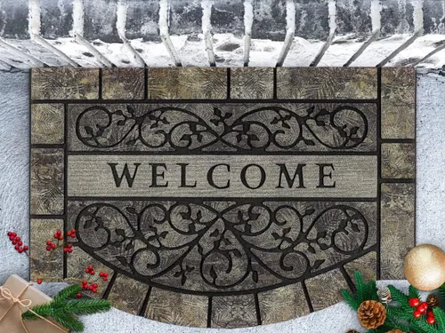 Miniatura 2 de Tapete grueso de bienvenida para exteriores, 24 x 36 pulgadas, tapete grande de bienvenida duradero para puerta delantera, resistente y Tapete