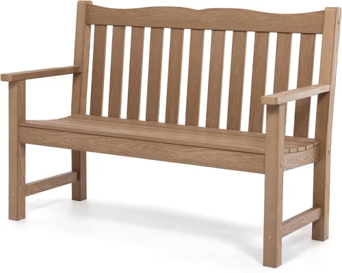 Miniatura 23 de Stoog Banco de Exterior para 2 Personas para Todo Clima, Capacidad de 800 libras Banco de Jardín de Plástico HIPS para Patio, Patio Trasero, Porche