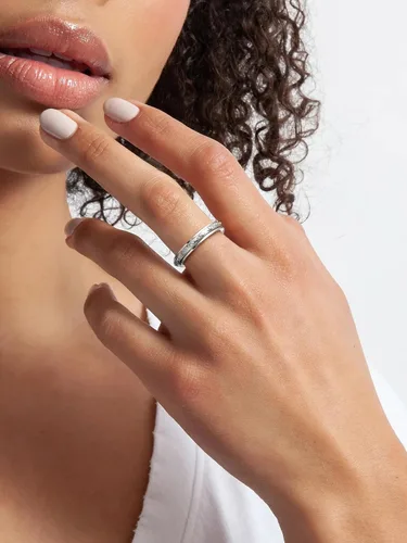 Miniatura 3 de FOCALOOK Anillo giratorio de plata de ley 925 para la ansiedad para mujeres en relieve, mal de ojo/celta, anti estrés, anillo giratorio tamaño 5-12