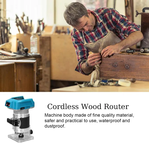 Miniatura 7 de Weytoll 18V 18000RPM Perfiladora sin escobillas, 6.35mm de diámetro de recorte, perfiladora de palma inalámbrica, perfiladora de madera, con 6
