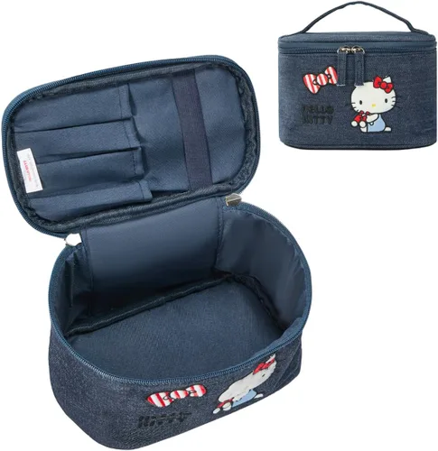 Miniatura 17 de AmBealla Bolsa de maquillaje grande impermeable con soporte para brochas de maquillaje, lindo organizador de maquillaje impreso para mujeres que