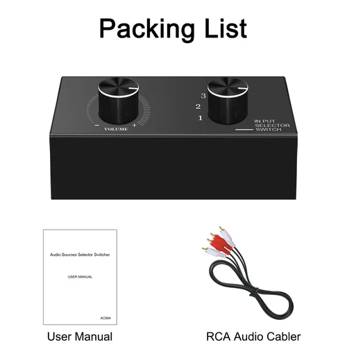 Miniatura 7 de Dingsun Conmutador de audio de 6 vías, interruptor de audio estéreo de canal derecho e izquierdo, Plug & Play, compatible con TV, reproductor
