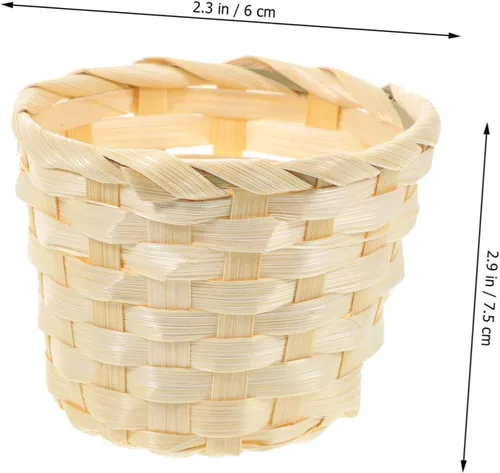 Miniatura 2 de IMIKEYA Cestas tejidas de bambú hechas a mano Mini cestas de frutas de almacenamiento para pan decorativo de cocina