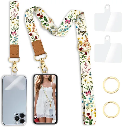 Miniatura 14 de Yonlevres - Cordón cruzado para celular con correa para muñeca, diseño de ajolotes bonitos, para colgar alrededor del cuello, correa ajustable
