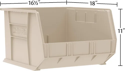 Miniatura 2 de Akro-Mils AkroBin Caja de almacenamiento de plástico apilable, 18 x 16 x 11 pulgadas, 3 unidades Transparente