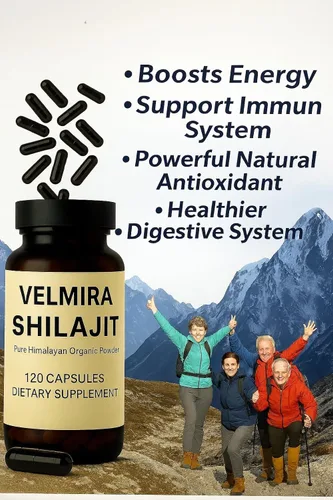 Miniatura 7 de Velmira. Shilajit Cápsulas de resina pura del Himalaya. 1000 mg, verificado en laboratorio, naturales para hombres y mujeres, más de 85 minerales