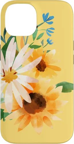 Miniatura 4 de iPhone 16 Yellow Sunflower Vintage Flower Petals Case