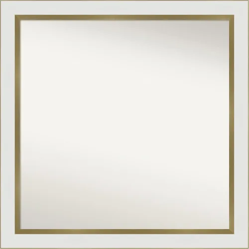 Miniatura 43 de Amanti Art Espejo de baño blanco para sobre el fregadero, 30 x 35 pulgadas, espejo de tocador rectangular estrecho de Eva de oro blanco, marco
