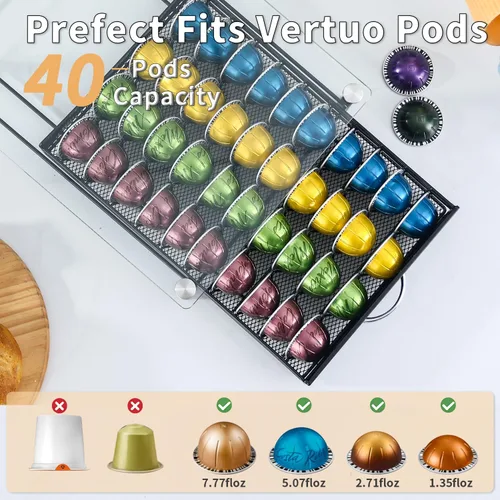 Miniatura 3 de Soporte para cápsulas de café con capacidad para Nespresso Vertuoline, Casual, Negro