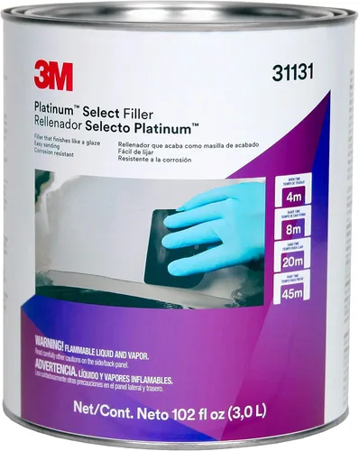 Miniatura 8 de 3M Platinum Select Filler 31131, ligero, sin manchas, sin pegajosidad, fórmula cremosa, 1 galón (3 fl oz)