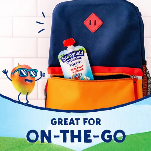Miniatura 5 de Stonyfield Organic Bolsas de yogur de leche entera para niños, 3.5 onzas, cada unidad, verduras de fruta real, mango de espinacas y pera