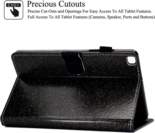 Miniatura 4 de REASUN Funda para Galaxy Tab A7 Lite de 8.7 pulgadas, piel sintética de alta calidad con ranuras para tarjetas, funda con soporte multiángulo
