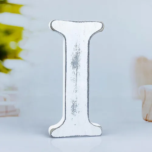 Miniatura 17 de Letras de madera rústica blanca de 6 pulgadas, letras de madera sin terminar para decoración de pared, letras de pie retro blancas blancas