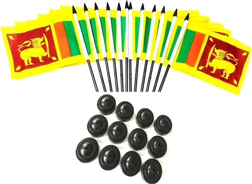 Miniatura 145 de Paquete de 12 banderas de escritorio de oficina en miniatura de poliéster Afganistán de 4 x 6 pulgadas y pequeñas banderas de mesa, 1 docena de mini