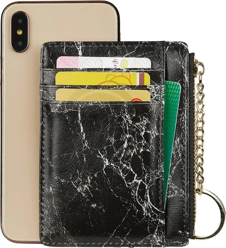 Miniatura 5 de Cartera minimalista para mujer, 8 tarjetas, monedero, monedero, bolsillo frontal, Casual