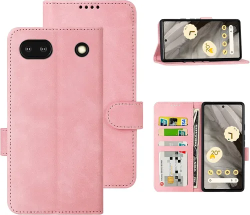 Miniatura 25 de Funda tipo cartera con tapa para Google Pixel 6a, [piel sintética + parachoques de TPU] [3 ranuras para tarjetas] [función de soporte]