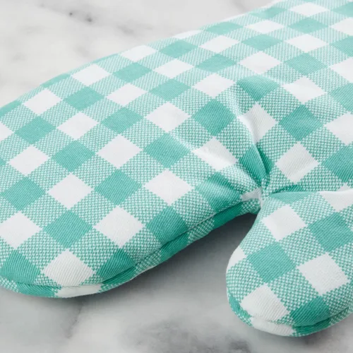 Miniatura 4 de KitchenAid Juego de 2 manoplas de horno Gingham Aqua Sky, 7 x 13 pulgadas