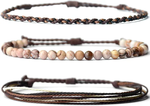 Miniatura 75 de Pulsera curativa hecha a mano con cuentas de piedra natural, regalo para hombres, pulsera de cuerda ajustable