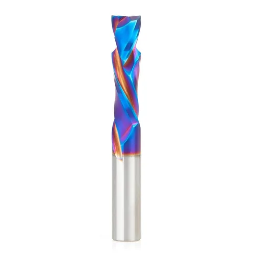 Miniatura 50 de Amana Tool Spektra Extreme Tool Life - Broca de router espiral de compresión CNC de carburo sólido, 46010-K, 3/8 D x 1-1/8 CH x 3/8 vástago x 3