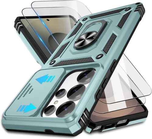 Miniatura 139 de ATUMP Funda para OnePlus Nord N200 5G con protector de pantalla HD con cubierta para cámara deslizante, soporte de anillo de rotación de 360°