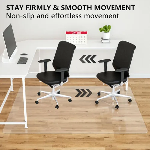 Miniatura 6 de Amyracel Tapete para silla de oficina para suelo de madera dura, tapete de escritorio para suelos de madera, tapete transparente para silla
