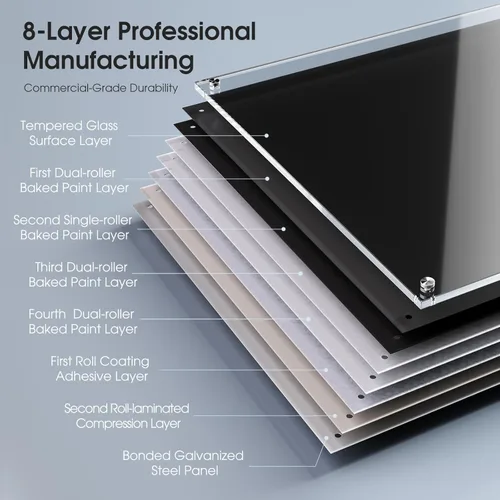 Miniatura 5 de MaxGear Pizarra blanca de cristal, pizarra magnética de borrado en seco templado de 48 x 36 pulgadas, sin marco, para oficina, aula, sala