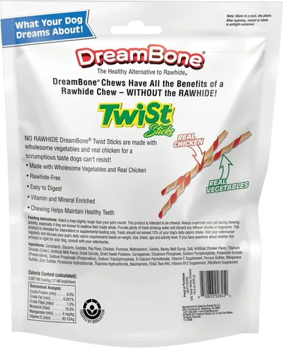Miniatura 2 de Dreambone Twist Sticks - Masticables para perros sin cuero crudo, hechos con pollo real, 100 unidades (paquete de 1)