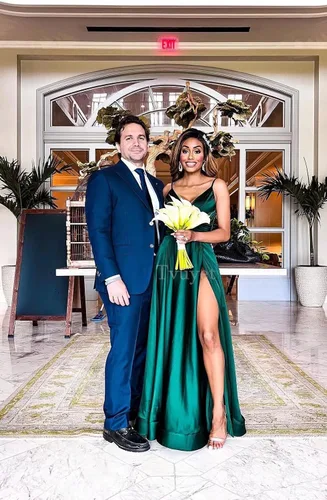 Miniatura 5 de Elegantes vestidos largos de baile para mujer, vestido de baile con abertura en V plisado, vestido formal con tren de satén, vestidos de noche