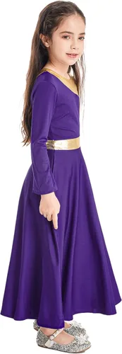 Miniatura 166 de CHICTRY Vestido de baile lírico sin mangas asimétrico para niñas, disfraz de adoración litúrgica contemporánea