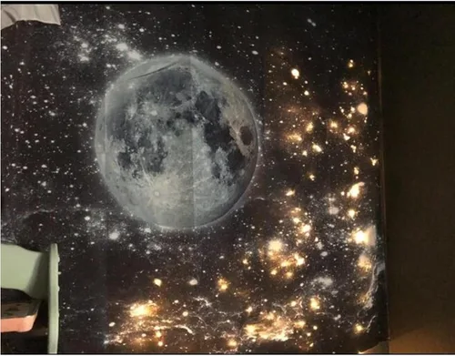 Miniatura 5 de VAKADO Tapiz de noche estrellada con luna para dormitorio, tapiz estético blanco y negro, para colgar en la pared, galaxia, estrellas, decoración