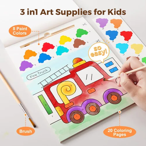 Miniatura 3 de Libros de pintar con agua para niños pequeños, actividad de pintura de acuarela sin desorden para niños de 1-3, 2-4, 4-6 años, regalo de arte