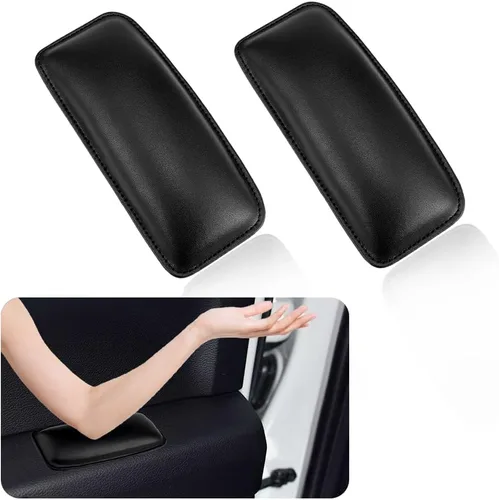 IHOTDER 2 piezas de cojín para rodilla de coche, cojín de cuero suave para puerta de coche y reposabrazos para rodilla, pierna y codo, cojín Negro