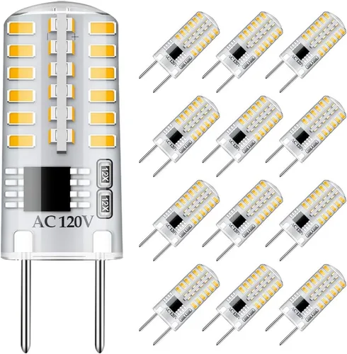 Bombilla LED G8 regulable 3W blanco cálido 3000K T4 base bi-pin 120V 20W-25W reemplazo de bombilla halógena para debajo del gabinete, iluminación de