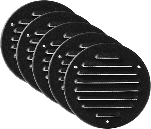 Miniatura 48 de Vent Systems - Cubierta de rejilla de ventilación de aire de alero rectangular de metal negro de 3 x 10 pulgadas (interior), deflector