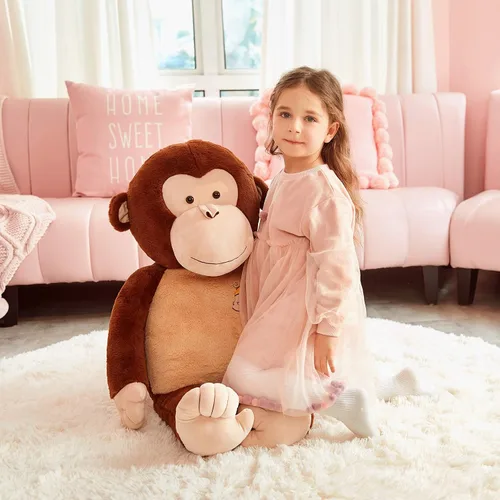 Miniatura 2 de IKASA - Mono gigante de peluche, juguete de animal de peluche suave para niños (Marrón, 30 pulgadas)