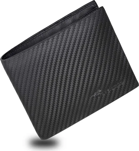 Miniatura 10 de Cartera para hombre, billetera clásica de alta calidad para hombre, billetera minimalista y plegable, cartera con bloqueo RFID con 10 tarjetas
