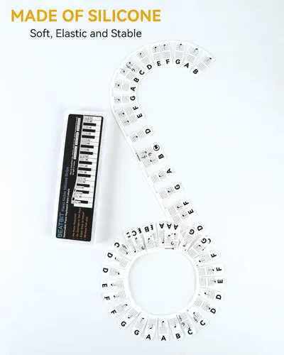 Miniatura 4 de BEATBIT Guía de notas de piano para principiantes, etiquetas extraíbles para notas de teclado de piano para aprender, tamaño completo de 88 teclas