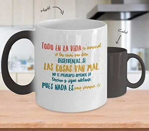 Taza Cafe VIDA Vaso, taza de café divertidas, tazas personalizadas, taza de café inspiradoras, taza con mensajes positivos.