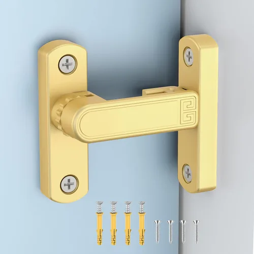 Miniatura 13 de Cerradura de puerta corrediza de granero de 90/180 grados, cerraduras de puerta de seguridad de aleación de zinc ajustables y pestillos